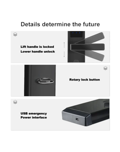Best Quality Stainless Steel Smart Hotel Lock with Handle (EY-1099TT)